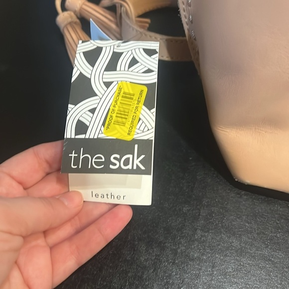 NWT The Sak Ivy Natural Naked Vachetta Leather Drawstring Bucket Bag - Picture 2 of 9